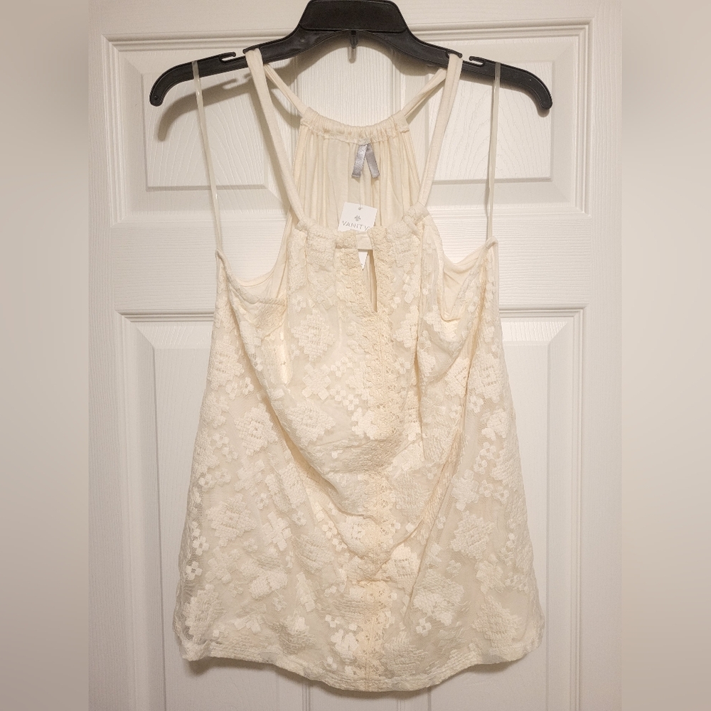 Vanity Cream Halter Tank Top